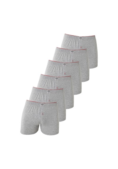 Arma Yıldız 6'lı Paket Gri Erkek Penye Havlu Bel Boxer %100 Pamuk Gri