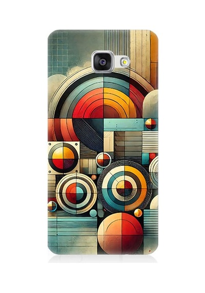 Samsung Galaxy A7 2016 Uyumlu Soyut Geometrik Renk Dalgası Desenli Silikon Kılıf Çok Renkli
