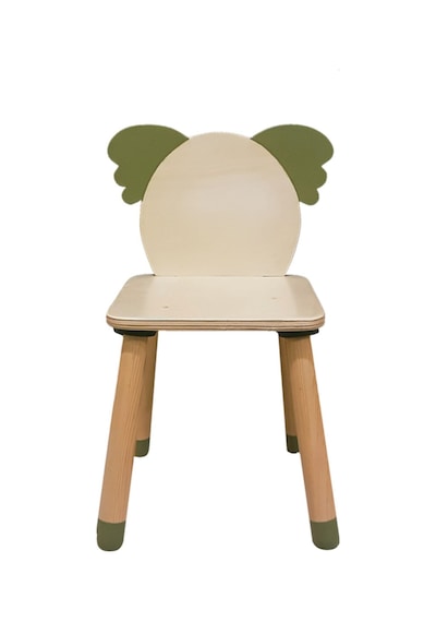 Woodnjoy Wood & Joy Doğal Ahşap Renkli Çocuk Sandalye Koala Koyu Yeşil
