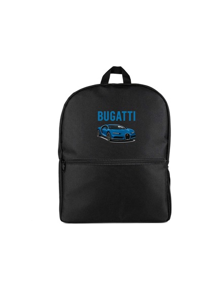 Bugatti Blue Sport Car Siyah Sırt Çantası