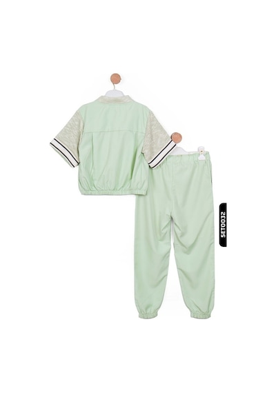 Xo Kids U Yakalı Askılı Kollu Lastik Belli Kız Çocuk Bluz 8-14 Yaş 36303 Yeşil