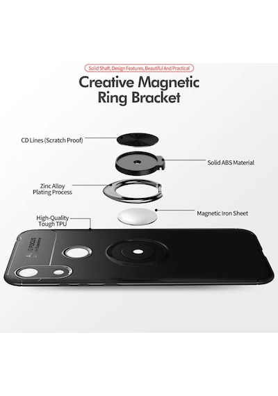 Huawei Y6S 2019 Kılıf Yüzüklü Magnetli Ravel Case (538652052)