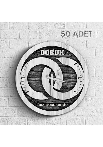 Firmalara Özel Logolu Promosyon Ahşap Duvar Saati (50 Adet) - 1 Ahşap
