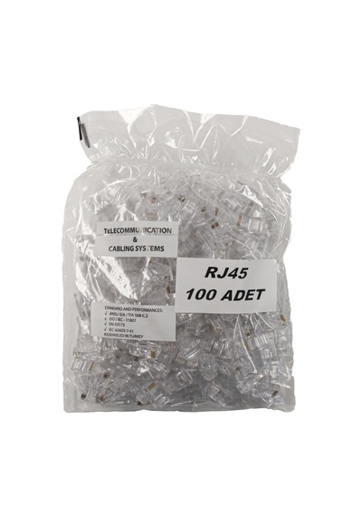 Rj45 Cat5 Cat6 8p8c Konnektör 100 Adet