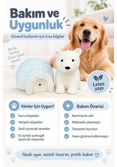 Happy Pet Polar Pals Sesli Kutup Ayısı Köpek Oyuncağı 2 Parça