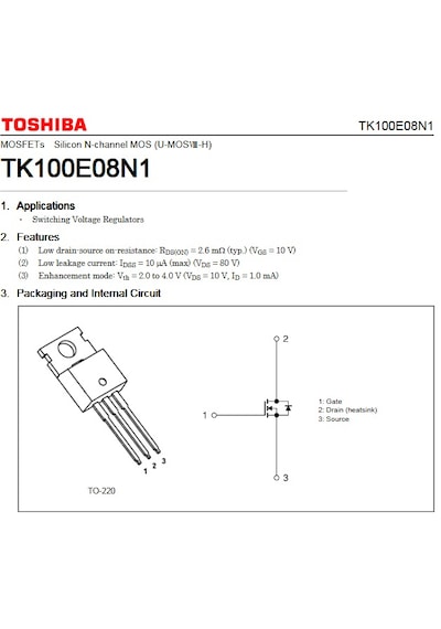 Tk100e08n1 N-channel Mosfet
