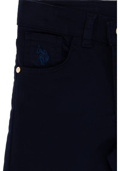 U.S. Polo Assn. Kız Çocuk Lacivert Toothpick Fit Kanvas Pantolon 50309130-VR033