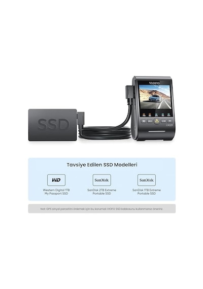 Ayrex Viofo A329 İçin Type-c Ssd Data Kablosu 1.8 Metre Diğer