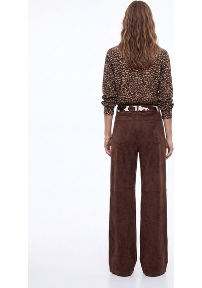 LTB Straight Fit Leopar Desenli Uzun Kollu Siyah Gömlek