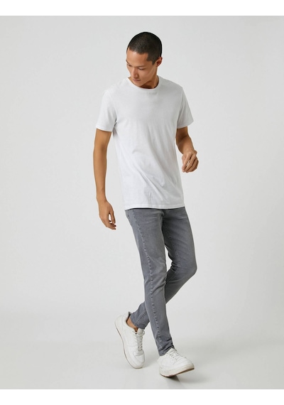 3SAM40025ND Koton Super Skınny Erkek Jean Pantolon GRİ Gri