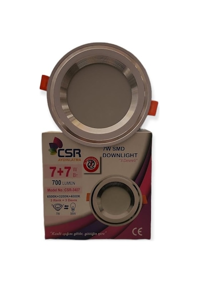 Csr Tek Spot 3 Renk 7 Watt Armatür 220V Krom