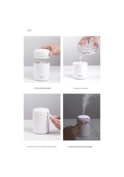 Torima H2 300ml Ultrasonik Renkli Hava Nemlendirici Buhar Makinesi Ve Aroma Difüzörü Pembe