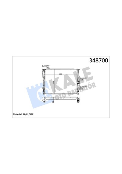 Kale-radyator Motor Su Radyatoru Bmw N45 N46 E81 E82 E87 E88 E90 E91 E92 E93 E84 348700 17117553111