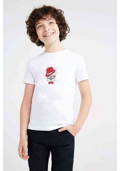 Tshirthane Kırmızı Şapka Illüstrasyon Giyen Köpek Fransız Baskılı Unisex Ço