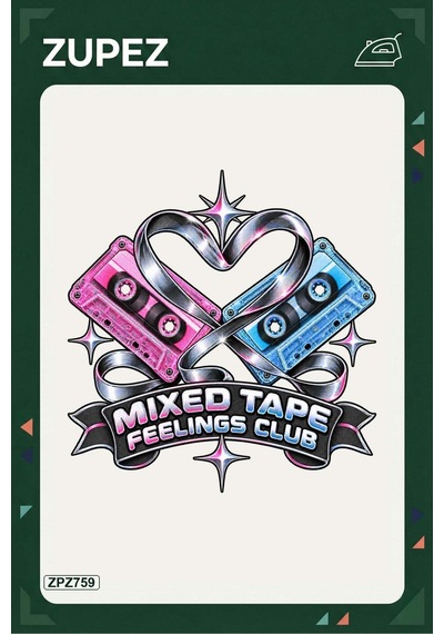 Zpz759 Mixed Tape Feelings Club Ütüyle Uygulanabilir Transfer Baskı - 911529597