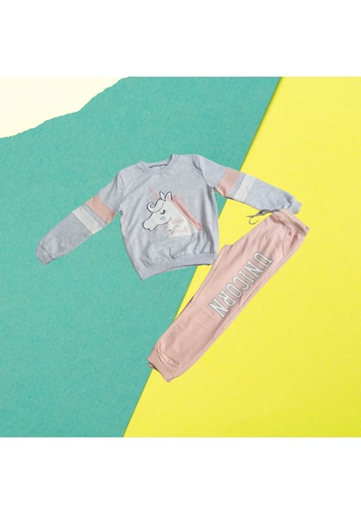 Togi Kids Wear Togi Kids Unicorn Believe Yourself Takım Gri Togi Kids Wear Togi Kids Unicorn Believe Yourself Takım Gri