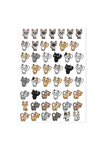 Minimal Kediler Sticker Set 2