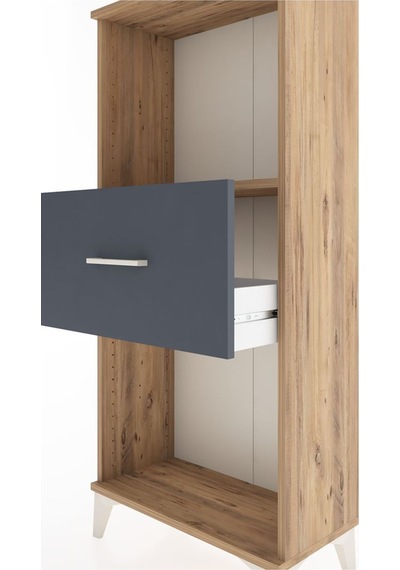 Hyperion Dolap Tek Raflı Tek Çekmeceli 60x44x134 Çam-antrasit Çam