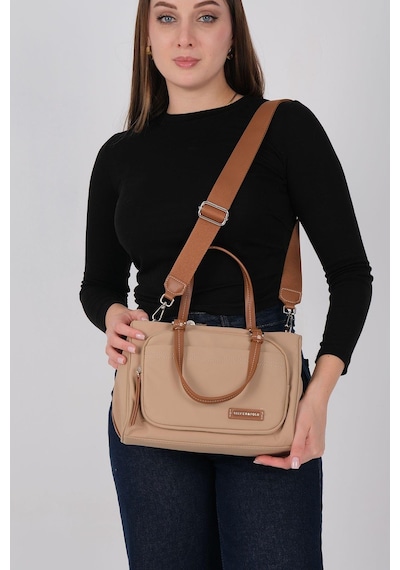 Silver Polo Sp1227 Kadın Omuz Çantası Saten Nut-taba