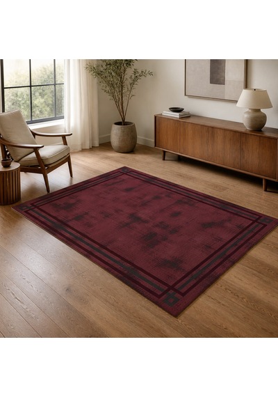 Kartela Halı Rilo Halı Kaymaz Taban Makinede Yıkanabilir Halı Bordo - 100 X 150 Cm