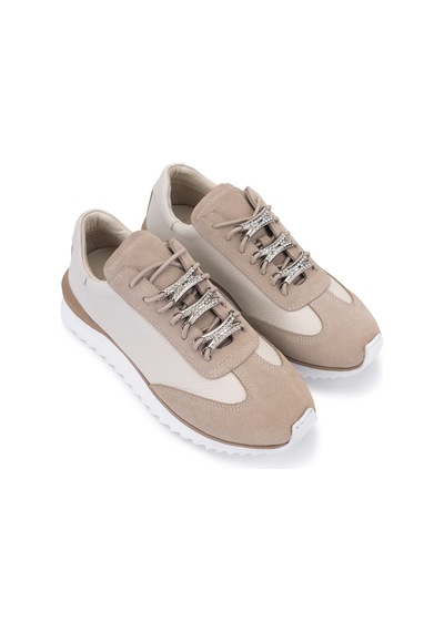 Tamer Tanca Kadın Hakiki Deri Bej Sneakers & Spor Ayakkabı 1201 4004 Bn Ayk Y26 Bej Fltr/bej Suet