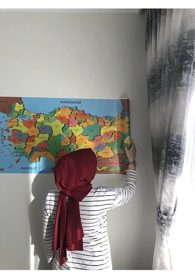 Türkiye Haritası Akıllı Kağıt Tahta Yazı Tahtası Özel Baskılı Renkli