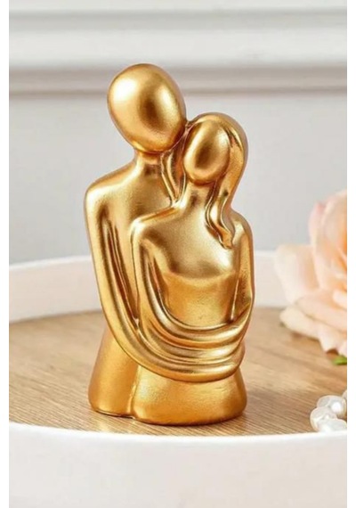 Bernami Mumluk Şamdanpinterest 10.7 Cm Gold Renk Sonsuz Aşk Sarılan Sevgili Biblosu 1 Adet Hediyelik Heykel Biblo Dekoratif Obje Diğer