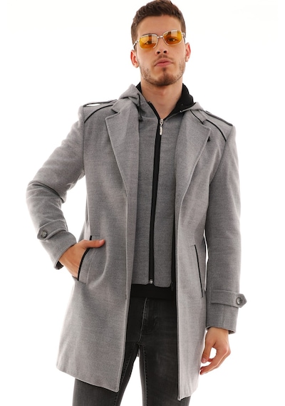 Plt8401 Dewberry Erkek Palto-gri Gri