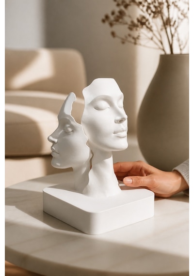 İkiliğin Yüzleri Figürlü Minimalist Dekoratif Biblo 82336262