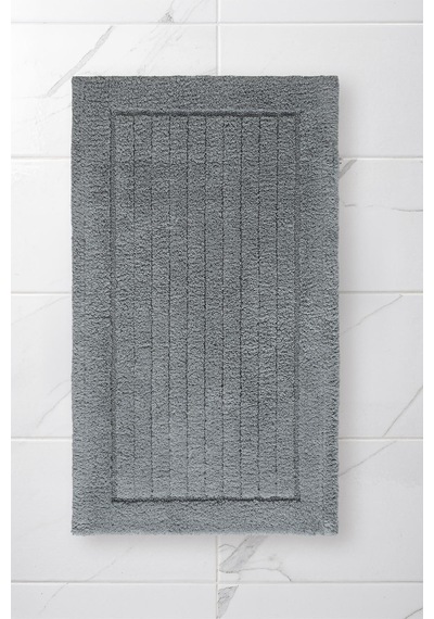 Lilly 2'li Pamuk Banyo Paspas Seti Yumuşak Dokulu Gri Yıkanabilir 60x100 + 60x50cm, Ll004g