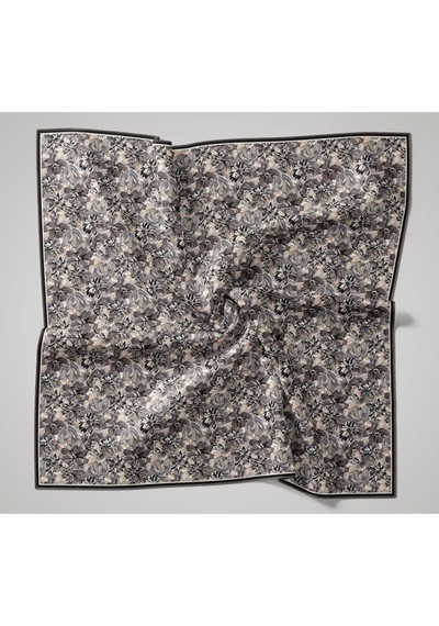 Silk Home Twill İpek Eşarp 11477-34 Füme, Siyah, Gümüş, Çelik Mavi, Küf Yeşili