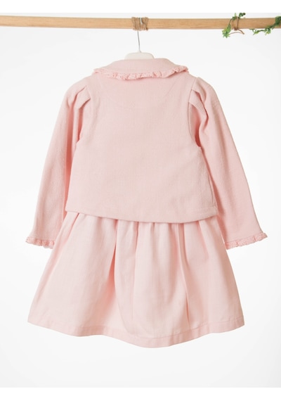 Xo Kids Kız Çocuk Elbise + Bolero 5-8 Yaş 52143 Pudra