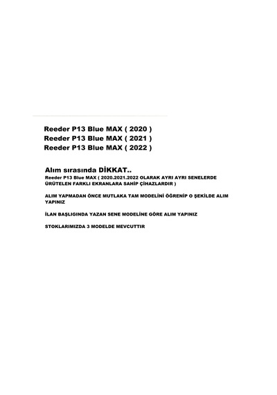 Reeder P13 Blue Max Lcd Ekran Dokunmatik 2022 (Servis i) (171758419)