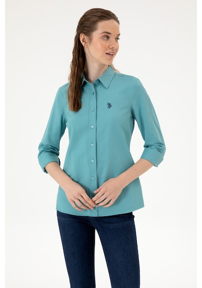 U.S. Polo Assn. Kadın Mint Uzun Kollu Basic Gömlek 50316711-VR152