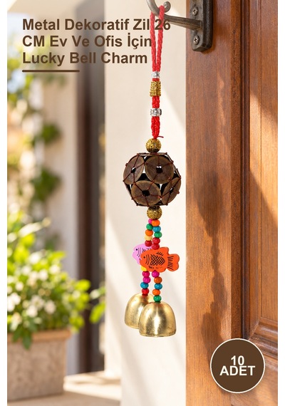 10 Adet Metal Şans Ve Bereket Çanı Metal Dekoratif Zil 26 Cm Ev Ve Ofis İçin Lucky Bell Charm 1