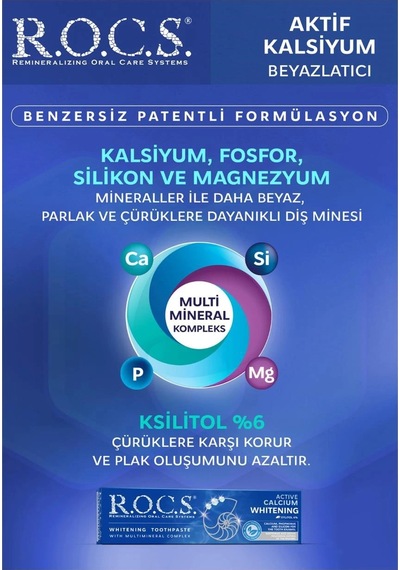R.o.c.s. Aktif Kalsiyum Beyazlatıcı Diş Macunu 94gr