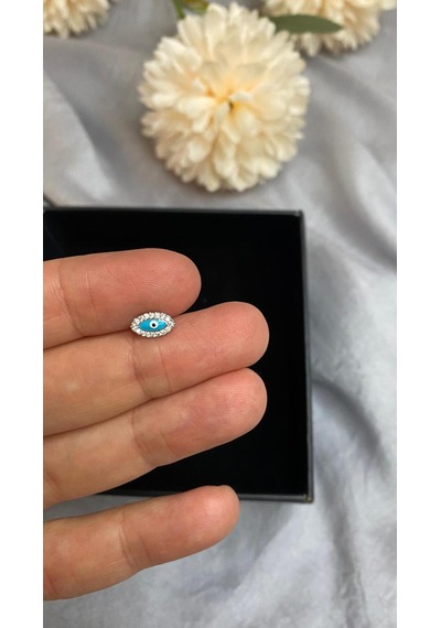 Mavi Göz Nazar Boncuğu Tragus Piercing Renkli