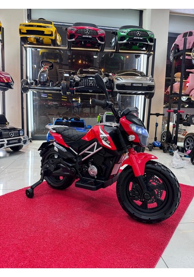 3-10 Yaş 12 Volt Akülü Motor Akülü Motosiklet Kırmızı