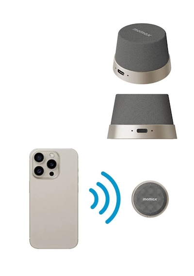 Momax 1-vibe Go Magnetic Wireless Taşınabilir Kablosuz Hoparlör Titanium