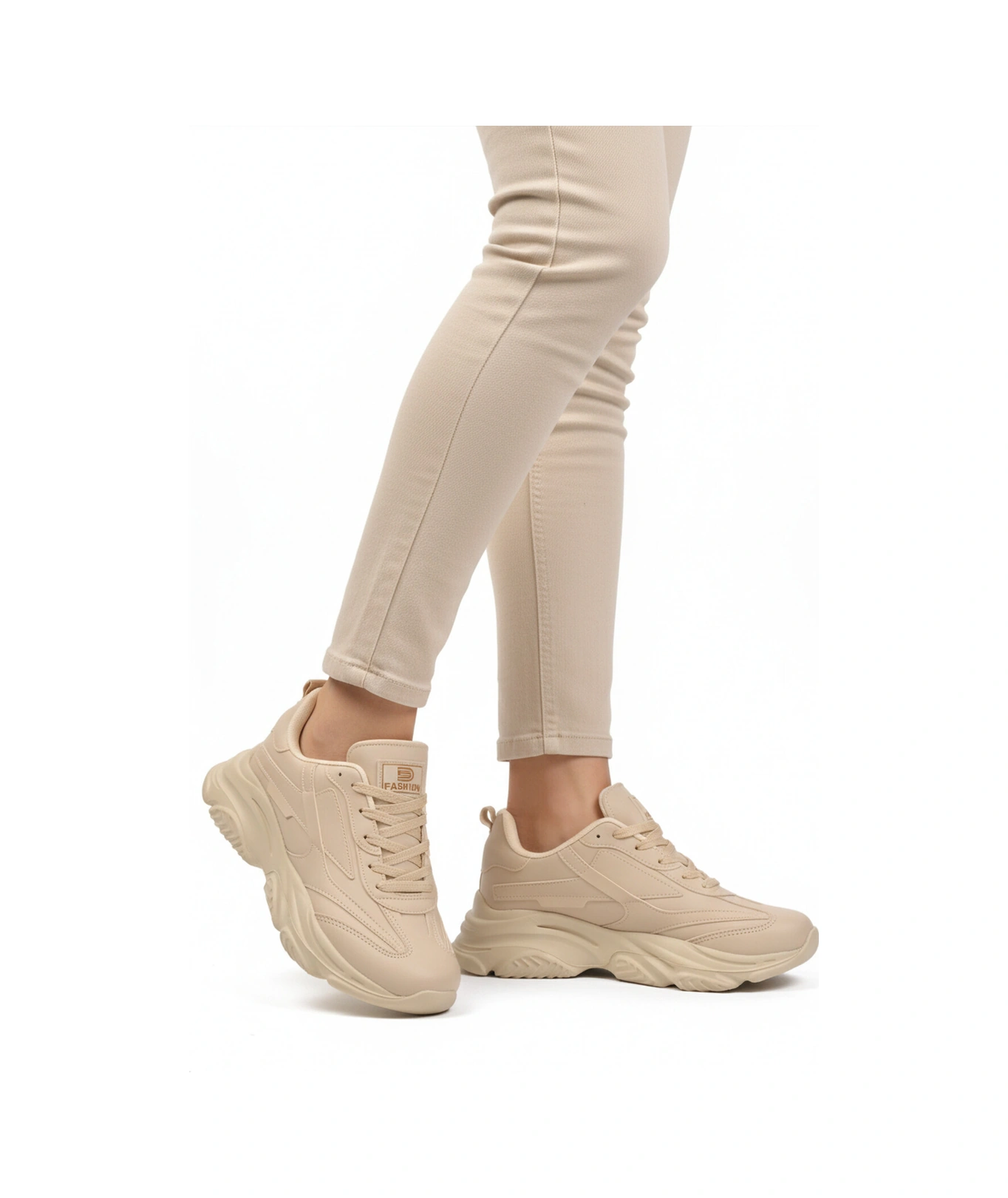 Walkway Ekru Bağcıklı Kadın Sneaker Drk171 G Ekru