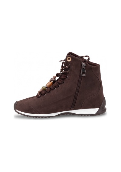 Ayakkabı Fuarı Elit Kcm195 Kadın Taşlı Sneaker Bot Kahverengi