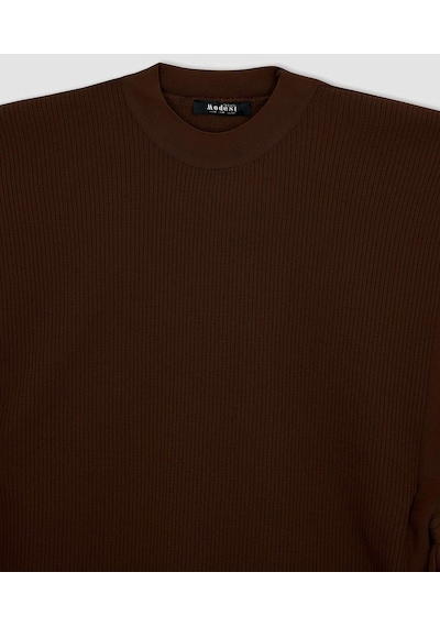 Defacto Regular Fit Süveter Y1323az23aubn540 Kahverengi