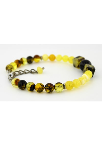 Kehribar Bayan Bileklik Özel Tasarım Ambergold Blk23-72 Çok Renkli Çok Renkli