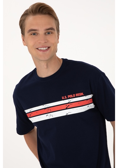 U.S. Polo Assn. Erkek Comfort Fit Bisiklet Yaka Lacivert Tişört 50306912-VR033