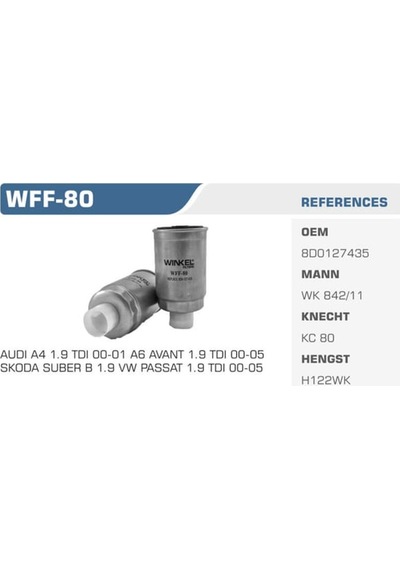 WINKEL WFF-80 Mazot Filtresi VW Grup Wk842/11 Fn2069A