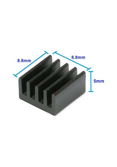 8.8mm X 8.8cm X 5mm Alüminyum Metal Soğutucu Blok Radyatör Amfi Led Entegre Transistor Vga Ram Memo