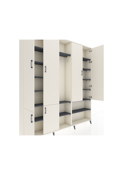 Arges Dolap 15 Raflı 5 Kapaklı Tek Askılı 220x30x243 Aytaşı-aytaşı/antrasit Aytası/antrasıt Arges Dolap 15 Raflı 5 Kapaklı Tek Askılı 220x30x243 Aytaşı-aytaşı/antrasit Aytası/antrasıt