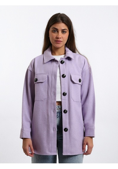 Lcw Vision Lila Oversize Kadın Gömlek Ceket