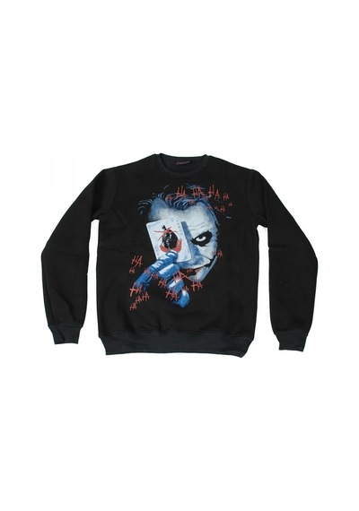 The Joker Playing Card Sweatshirt Siyah Çok Renkli