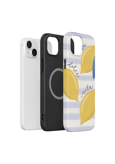 Apple iPhone Uyumlu 14 Vorian Çift Katmanlı Magsafe Kılıf Dolce Vita Lemon